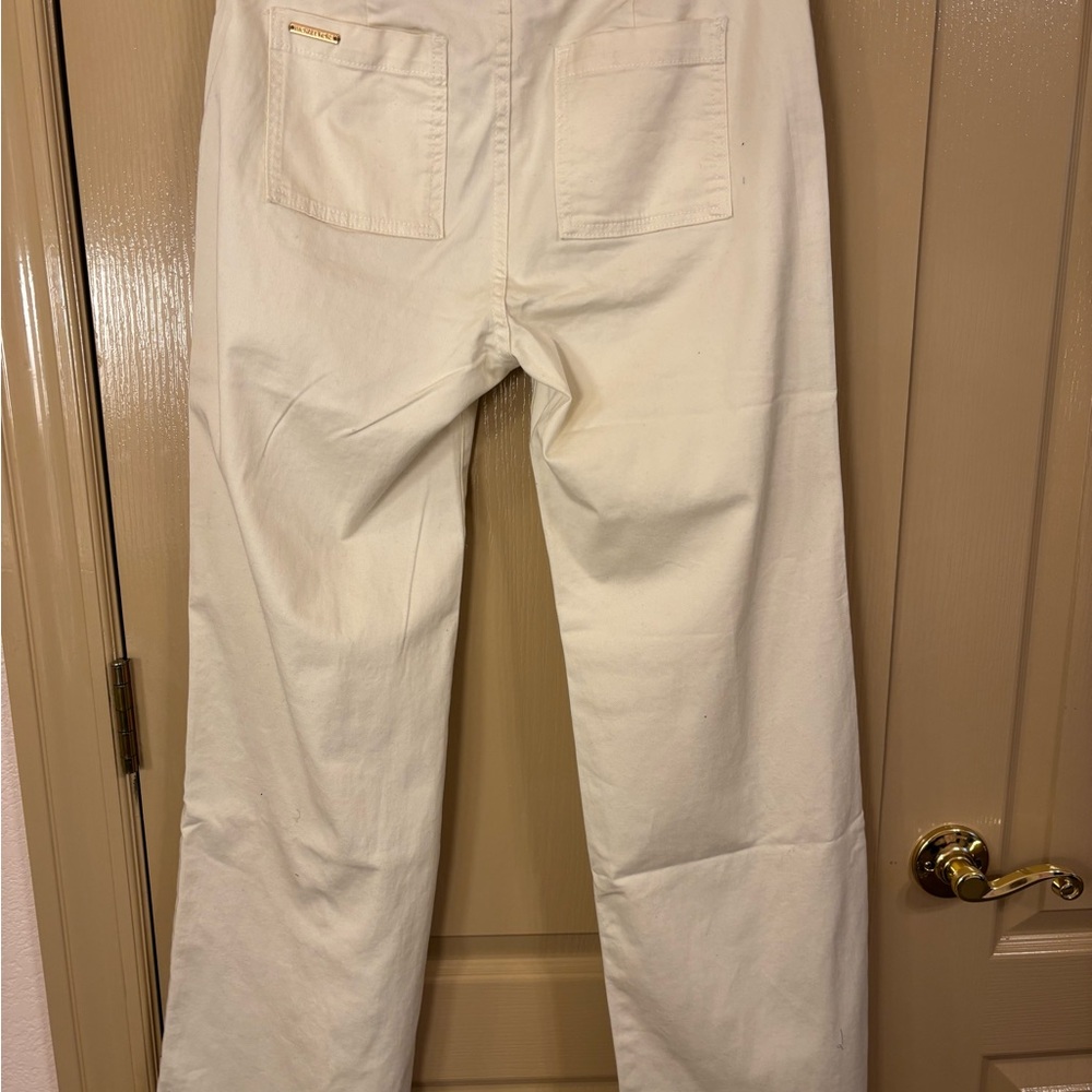 NWT Michael Kors Cream Trousers with Gold Button - Picture 5 of 12
